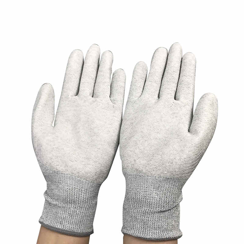 カーボンファイバーナイロンESDパームパームコーティンググローブ