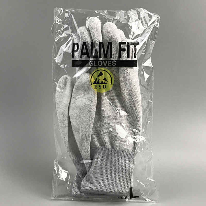 カーボンファイバーナイロンESDパームパームコーティンググローブ