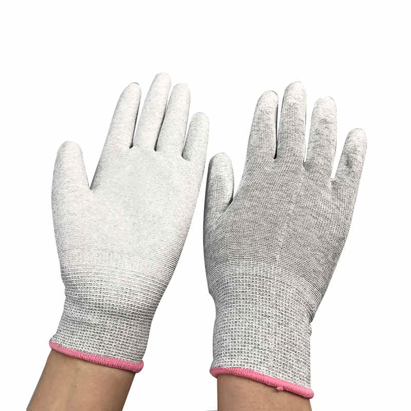 カーボンファイバーナイロンESDパームパームコーティンググローブ