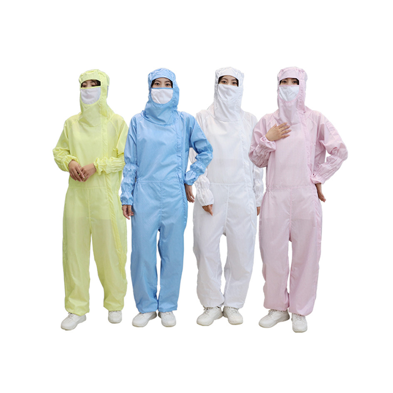 アンチスタチックスラントオープンフロントフード付きジャンプスーツ