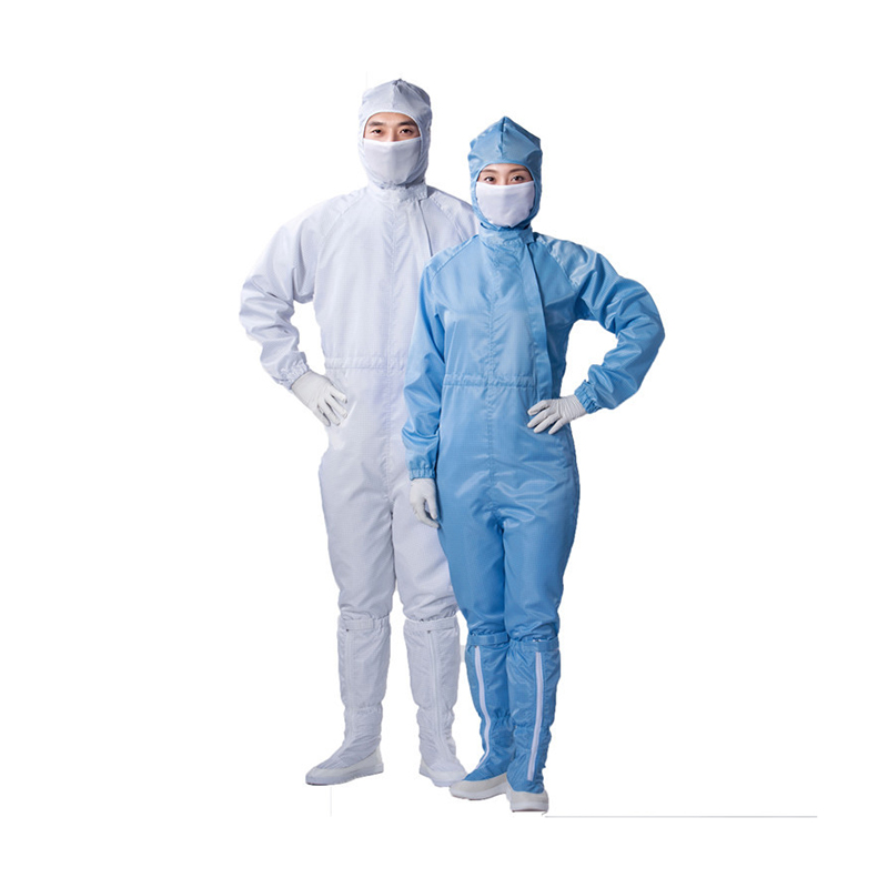 アンチスタチックスラントオープンフロントフード付きジャンプスーツ